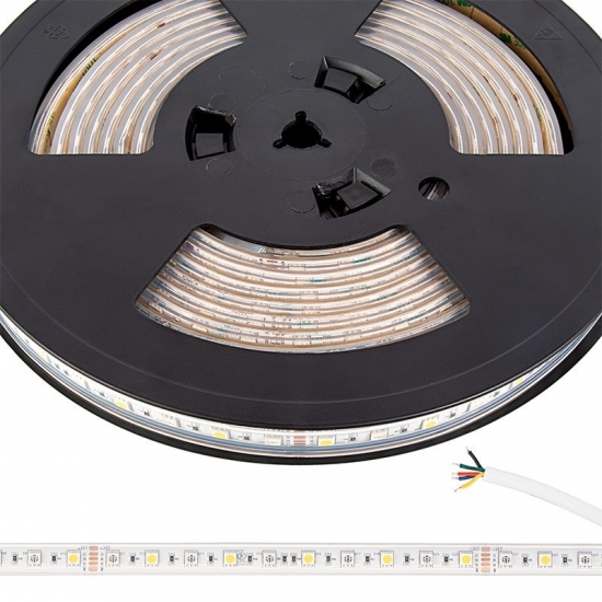 5m RGB+W LED Strip Light - Color-Changing LED Tape Light - 12V / 24V - IP67 Weatherproof - Click Image to Close