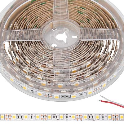 5m White LED Strip Light - Radiant Series LED Tape Light - 12V / 24V - IP20