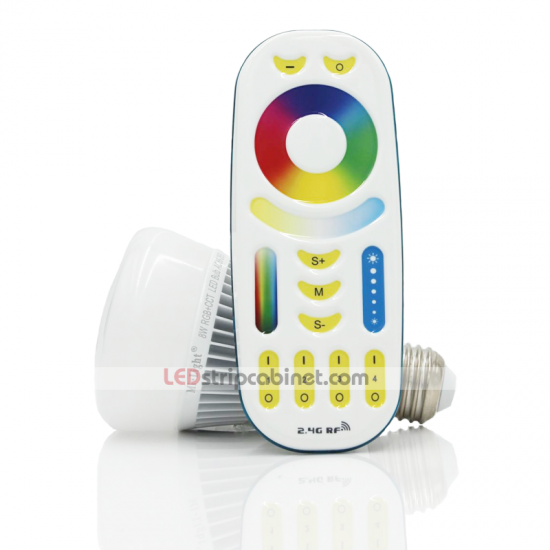MiLight WiFi Smart 8W RGB+CCT LED Bulb with Touch Remote - Click Image to Close