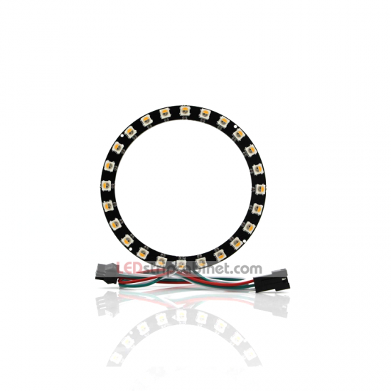 NeoPixel Ring-24 x 5050 RGBW LED w/Integrated Drivers,Cool White ~ 6500K - Click Image to Close