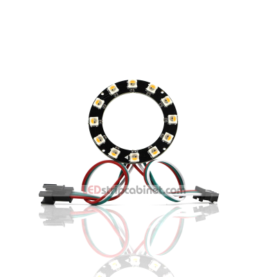 NeoPixel Ring-12 x 5050 RGBW LED w/Integrated Drivers,Cool White ~ 6500K