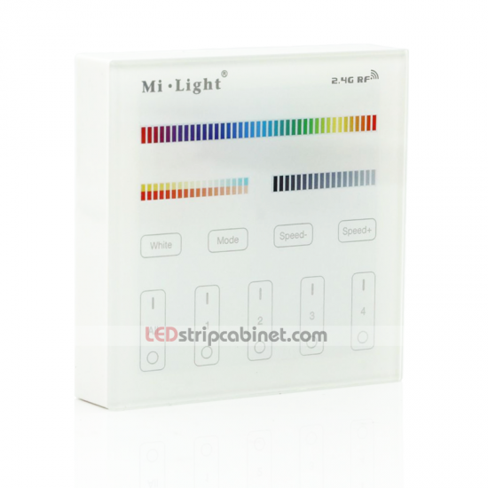 MiLight 4-Zone RGB+CCT Wall-Mounted Smart Touch LED Controller - Click Image to Close