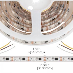 3m Digital RGB LED Strip Light - Single Addressable Color-Chasing LED Tape Light - 5V - IP67 - RGB