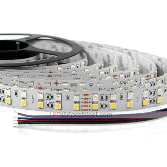 Dual Row RGBW LED Strip Lights 24V w/ White and Multicolor LEDs - Click Image to Close