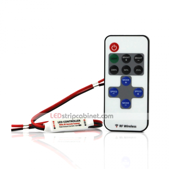 Single Color LED Controller with Dynamic Modes - RF Remote - Click Image to Close