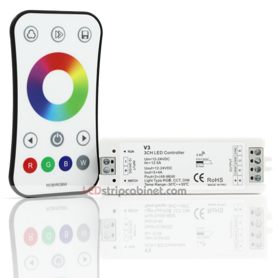 RGB LED Controller With Touch Remote - 4 Amps/Channe - Click Image to Close