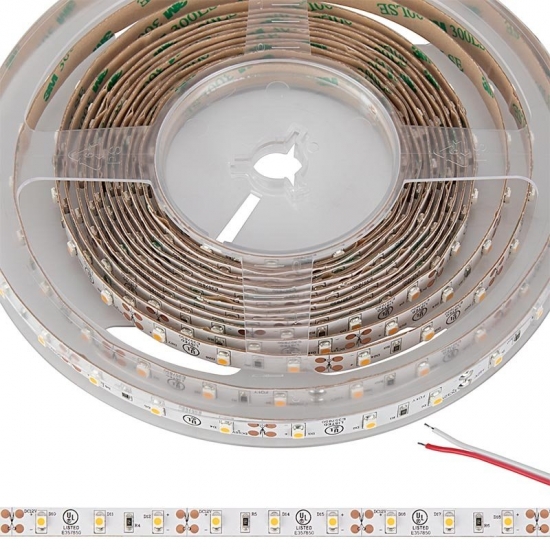 5m White LED Strip Light - Eco Series Tape Light - 12V / 24V - IP20 - Click Image to Close