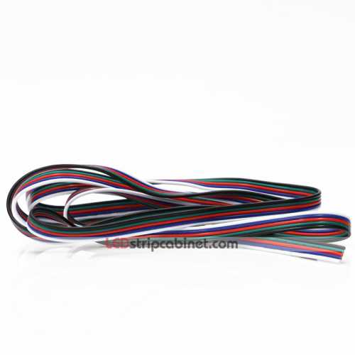 22 Gauge Wire - Five Conductor RGB+W Power Wire - 1 Meter