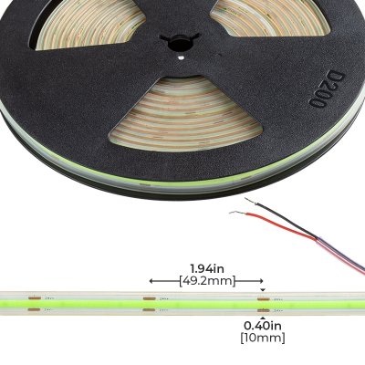 5m RGB Single-Color COB LED Strip Light - COB Series LED Tape Light - IP65 - 24V - Red / Green / Blue