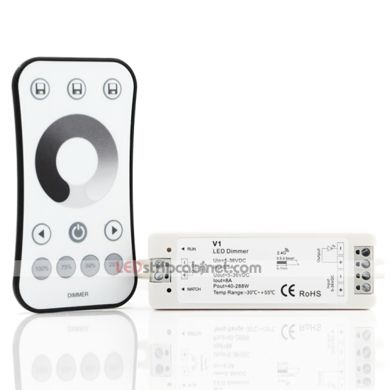 Single Color LED Dimmer with Touch Remote - 8 Amps/Channe - Click Image to Close