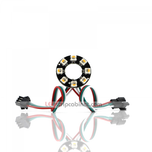 NeoPixel Ring-8 x 5050 RGBW LED w/Integrated Drivers,Warm White ~ 3500K