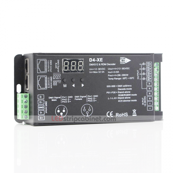 8 Amp 4 Channel LED DMX 512 Decoder - Click Image to Close