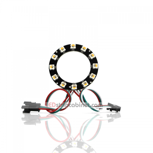 NeoPixel Ring-12 x 5050 RGBW LED w/Integrated Drivers,Cool White ~ 6500K