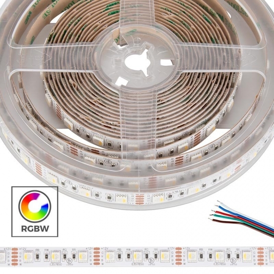 5m RGBW LED Strip Light - 4-in-1 Chip 5050 Color-Changing LED Tape Light - 12V / 24V - IP20 - Click Image to Close