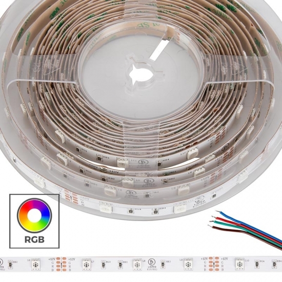5m RGB LED Strip Light - Color-Changing LED Tape Light - 12V / 24V - IP20 - Click Image to Close