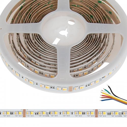 5m RGBA Tunable White LED Strip Light - Color-Changing LED Tape Light - 24V - IP20 - RGB+ACCT - 196.9in (16.40ft)