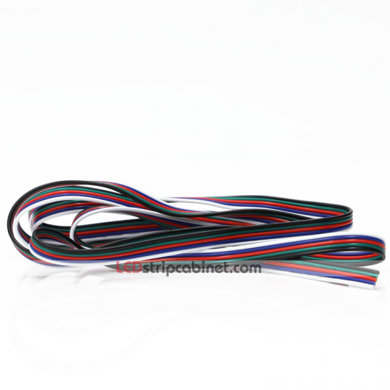 22 Gauge Wire - Five Conductor RGB+W Power Wire - 1 Meter - Click Image to Close
