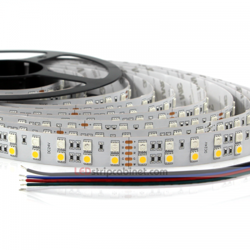 Dual Row RGBW LED Strip Lights 24V w/ White and Multicolor LEDs