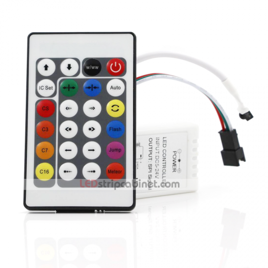 SPI Signal RGB LED Controller with 24key IR Remote - Click Image to Close