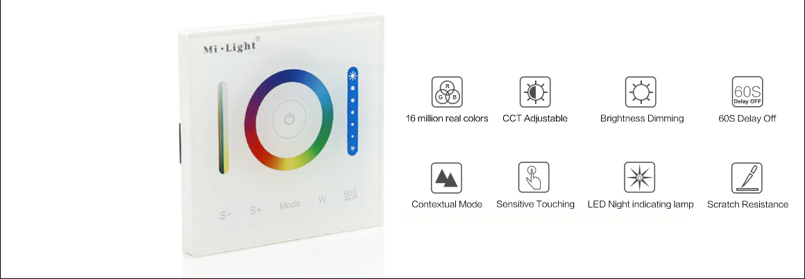 RGB/RGBW/RGB+CCT Smart Panel Touch Controller For LED Strip